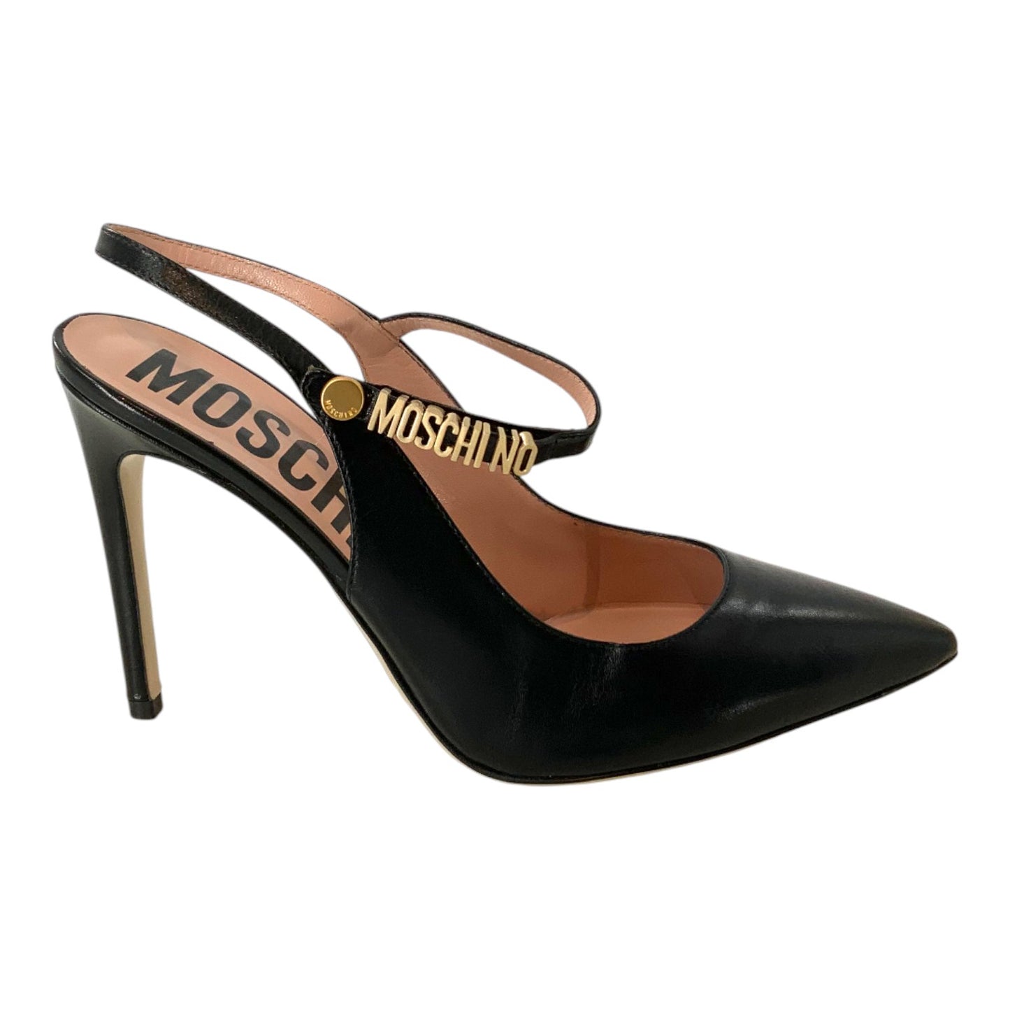 Moschino Black Leather Heels