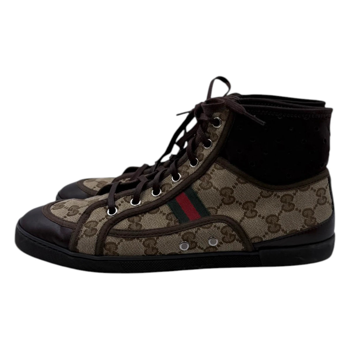 Gucci California Striped High Top Sneakers