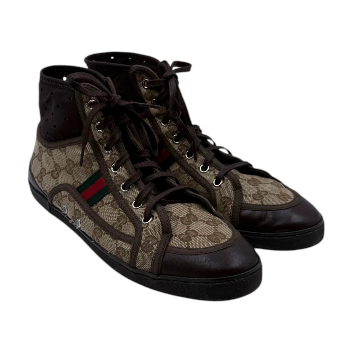 Gucci California Striped High Top Sneakers