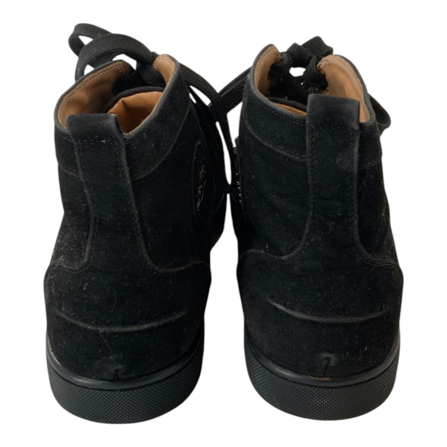 Christian Louboutin Studded Toe Black Suede Sneakers