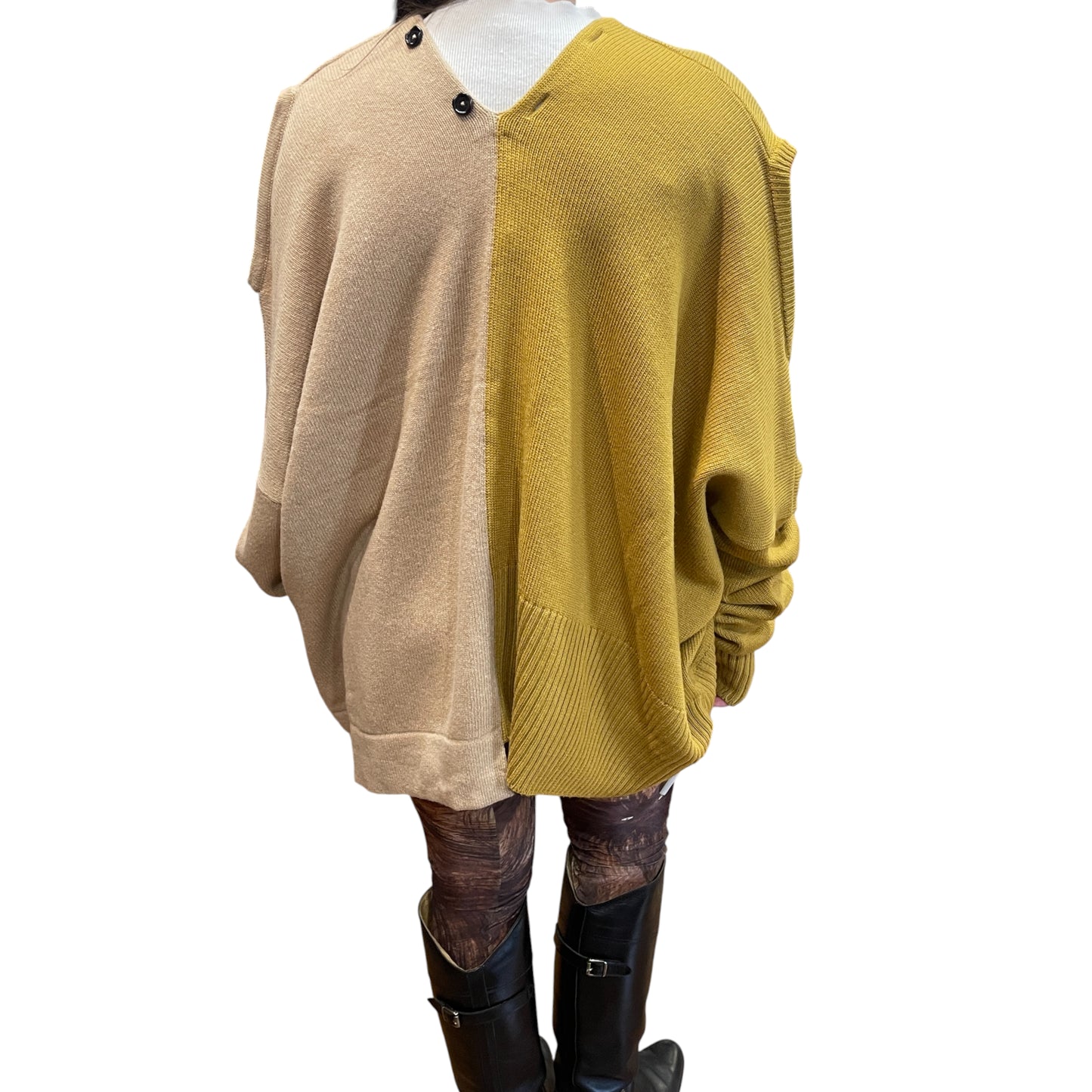 Marni Asymmetrical Two-Tone Cardigan