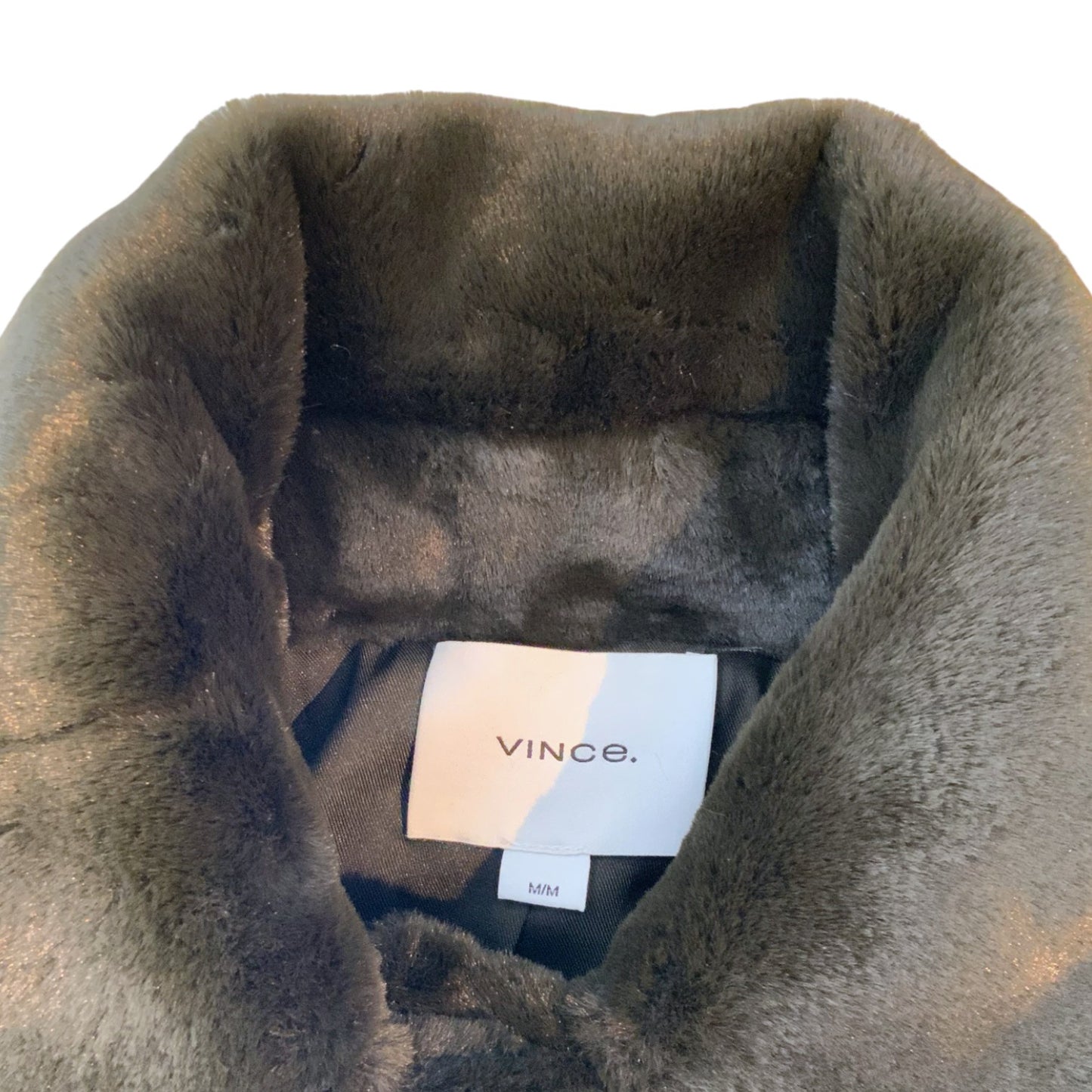 Vince Faux Fur Brown/Olive Coat