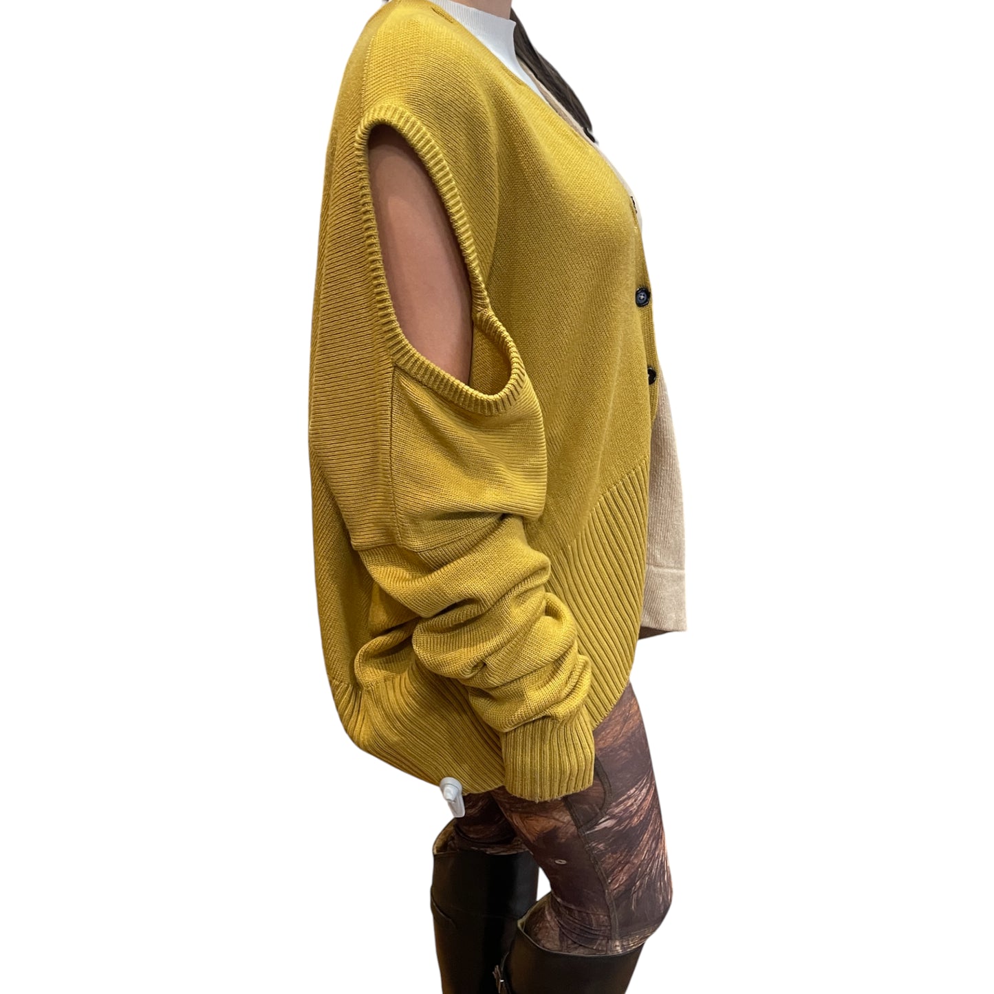 Marni Asymmetrical Two-Tone Cardigan