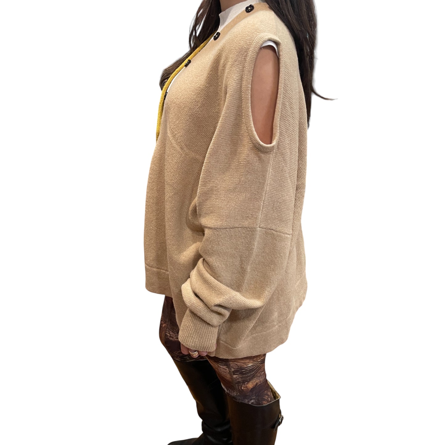 Marni Asymmetrical Two-Tone Cardigan