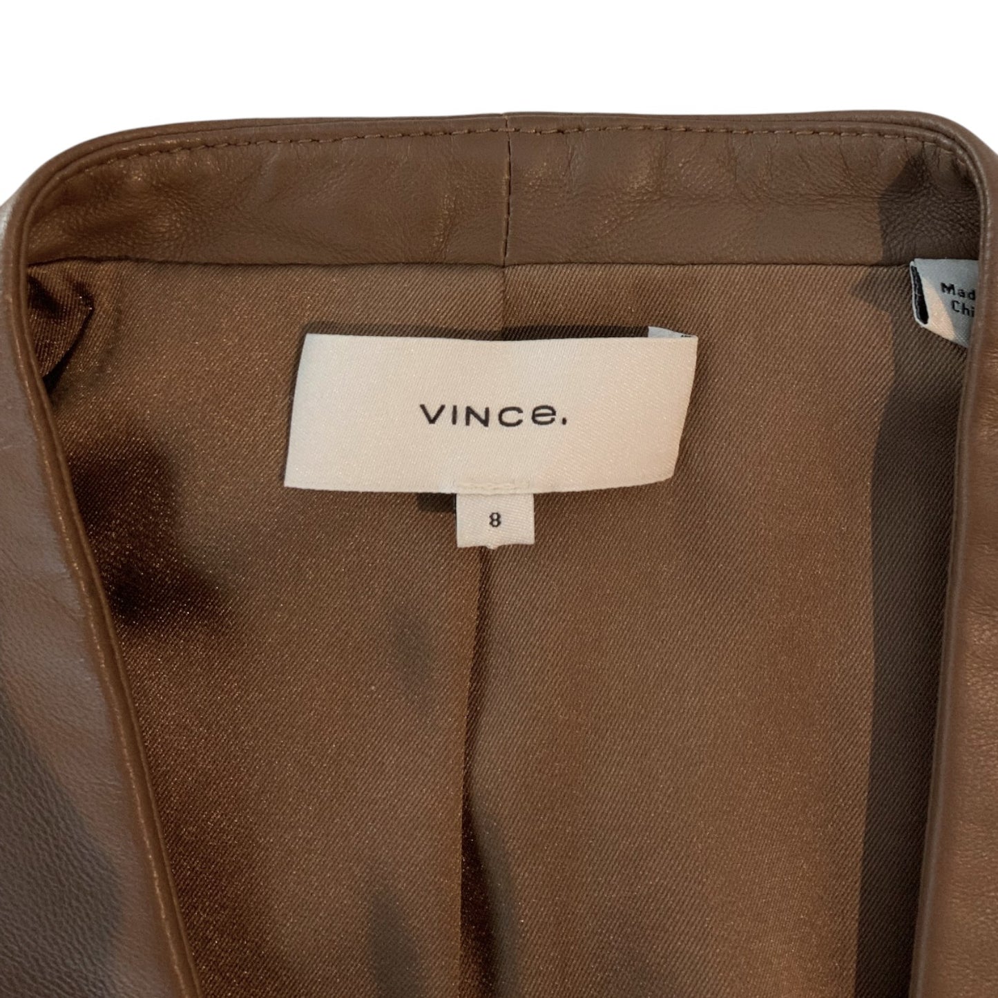 Vince Brown Leather Blazer