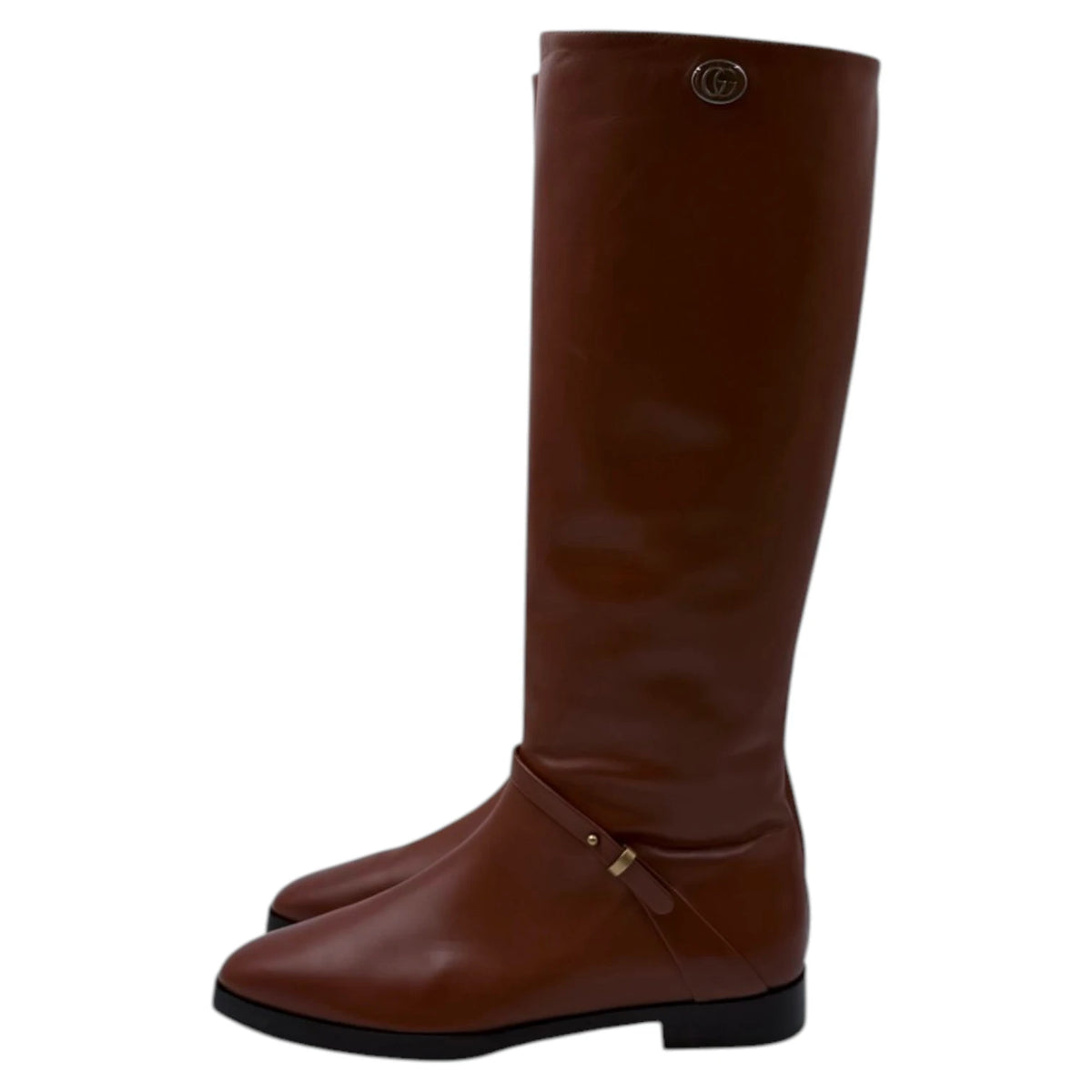 Gucci Cognac GG Riding Boots