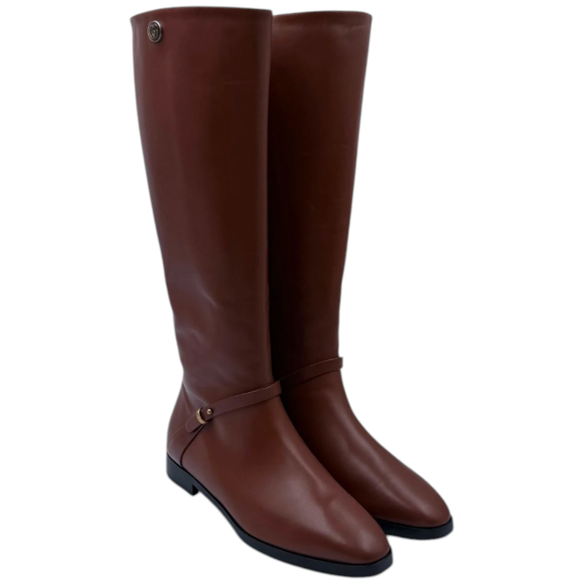 Gucci Cognac GG Riding Boots