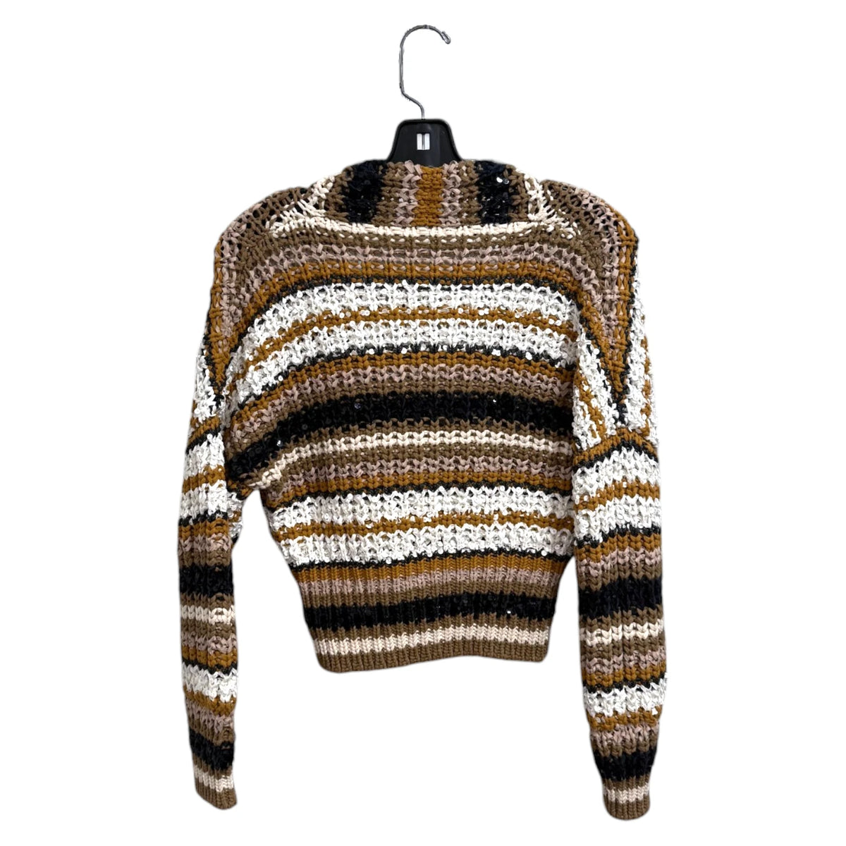 Brunello Cucinelli Cropped Sequin Striped Cardigan