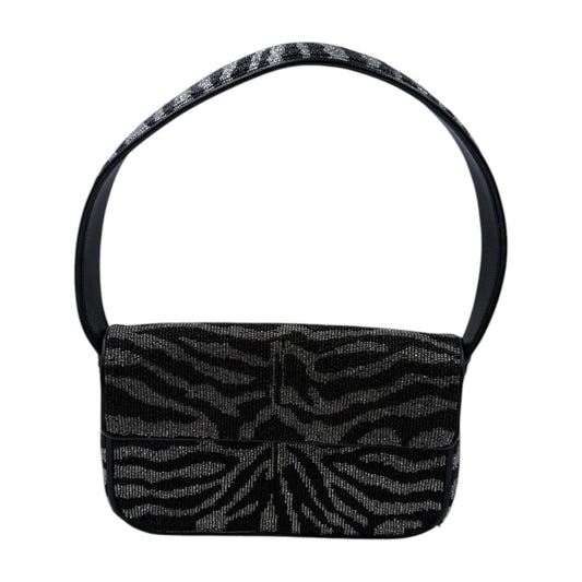 STAUD Zebra Tommy Beaded Shoulder Bag