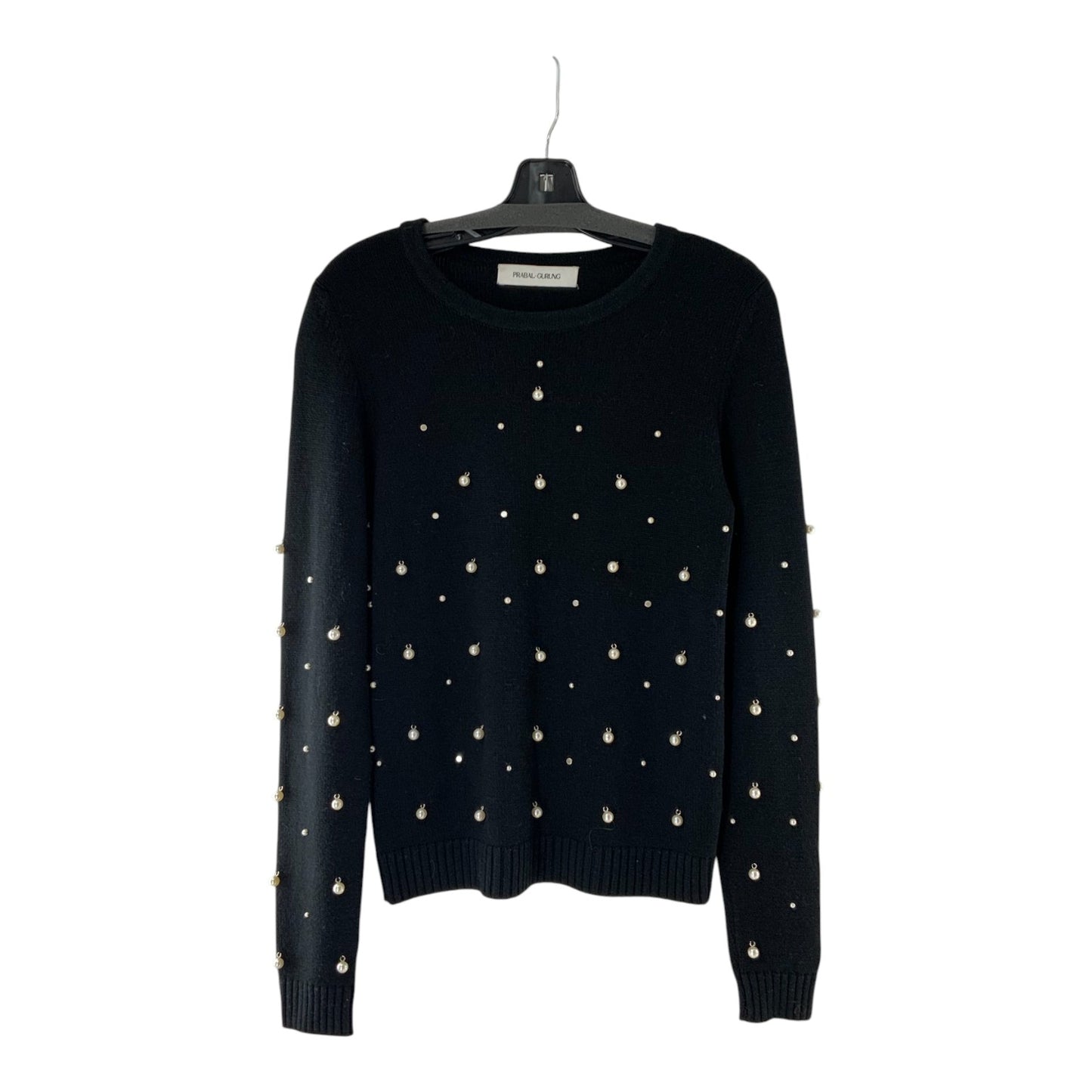 Prabal Gurung Pearl Detailing Black Sweater