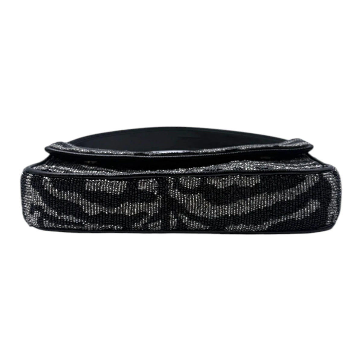 STAUD Zebra Tommy Beaded Shoulder Bag