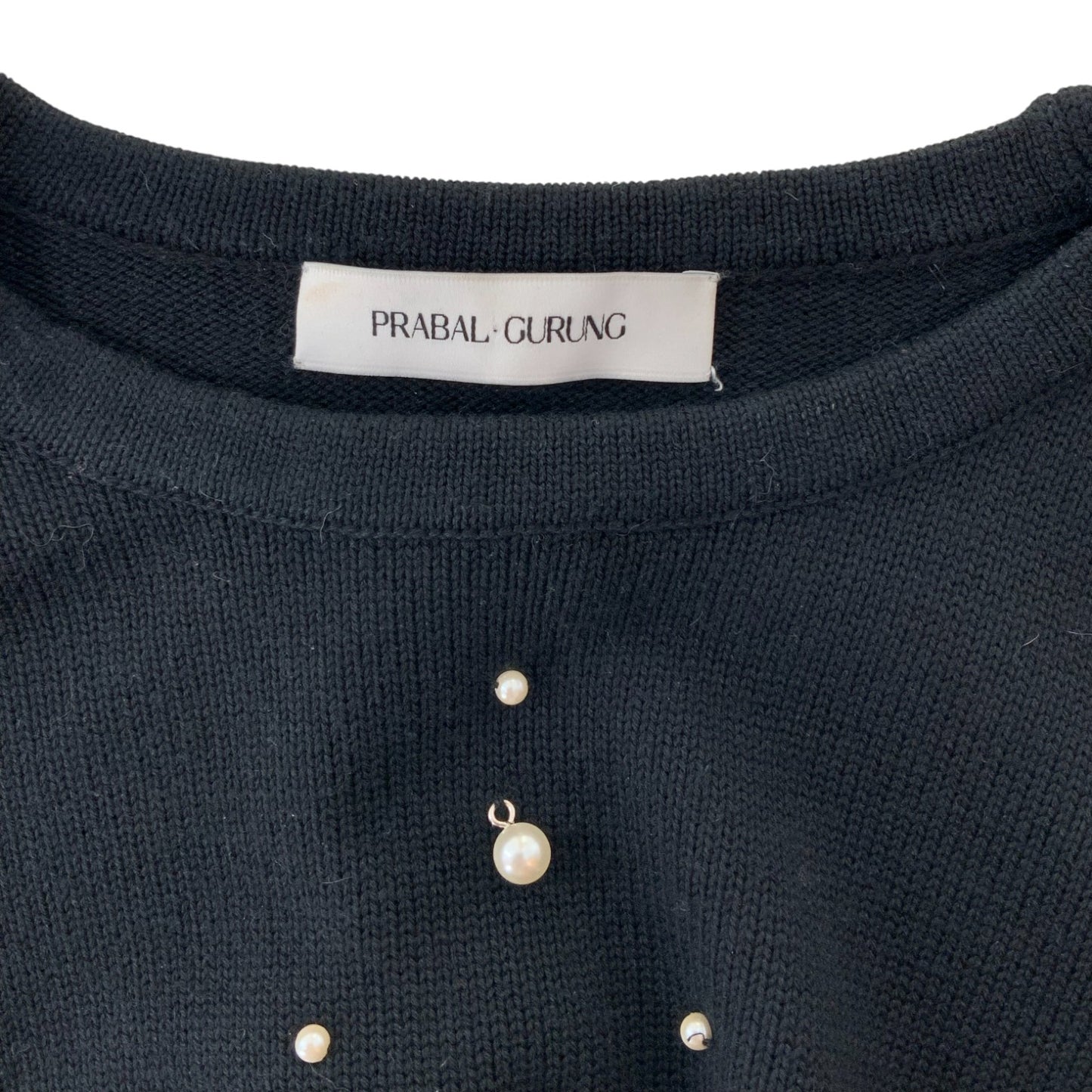Prabal Gurung Pearl Detailing Black Sweater