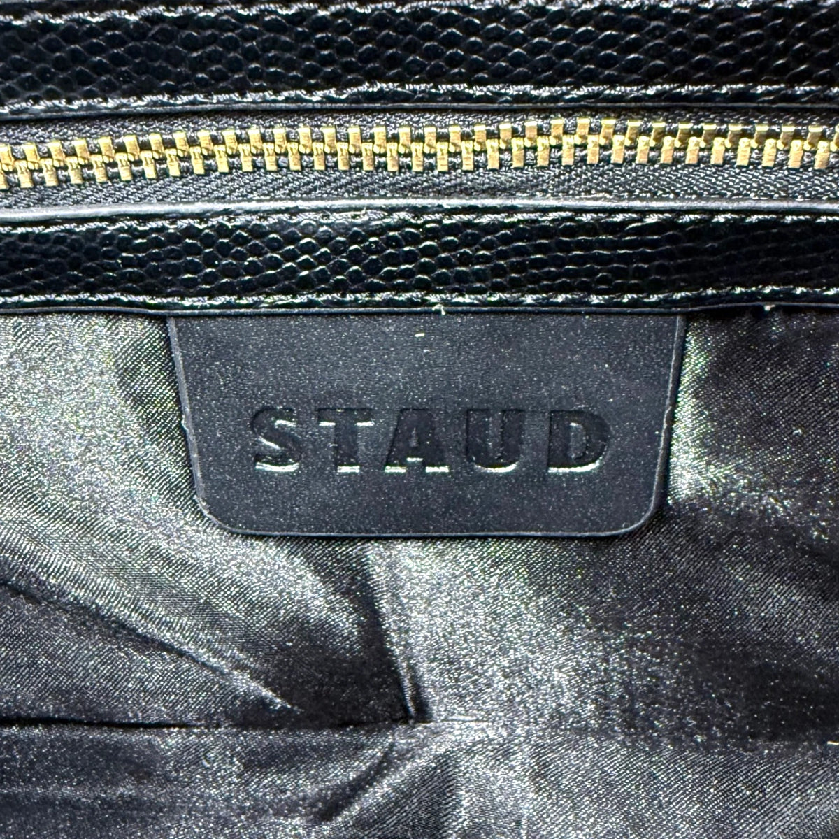 STAUD Zebra Tommy Beaded Shoulder Bag