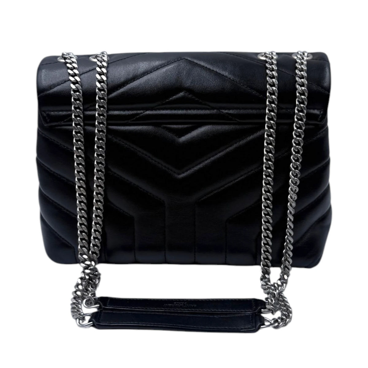 Saint Laurent Calfskin Quilted Chevron Loulou Small Shoulder Bag