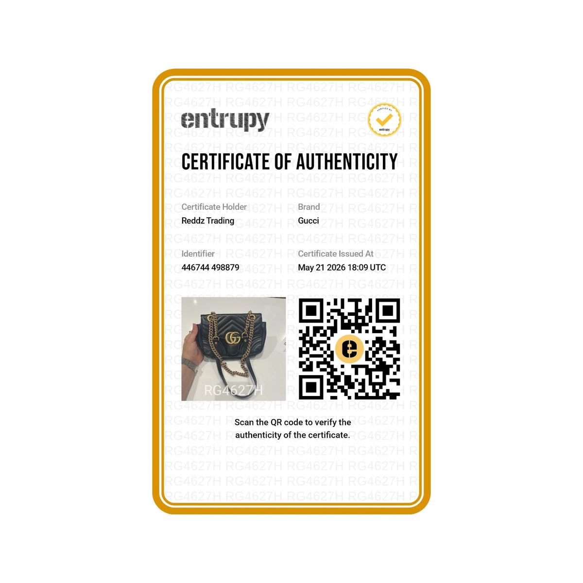 Authentication certificate