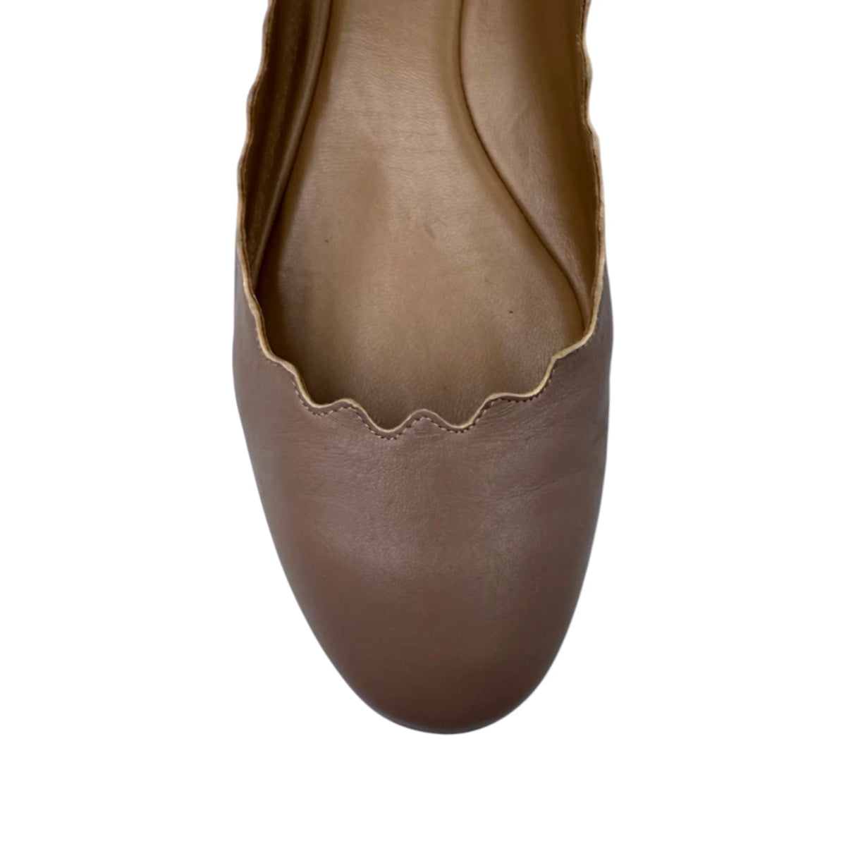Chloé Lauren Scalloped Leather Ballet Flats