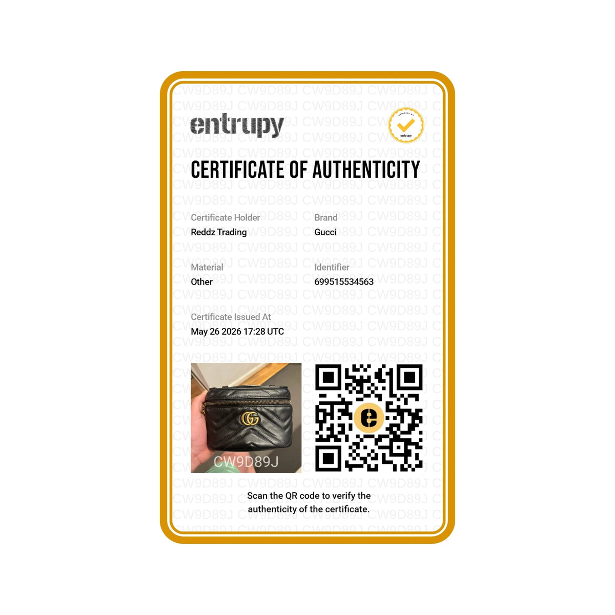 Authentication certificate