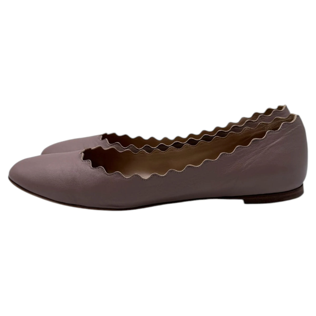 Chloé Lauren Scalloped Leather Ballet Flats
