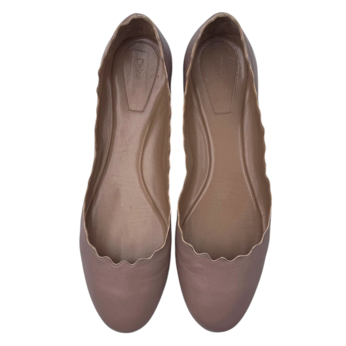 Chloé Lauren Scalloped Leather Ballet Flats