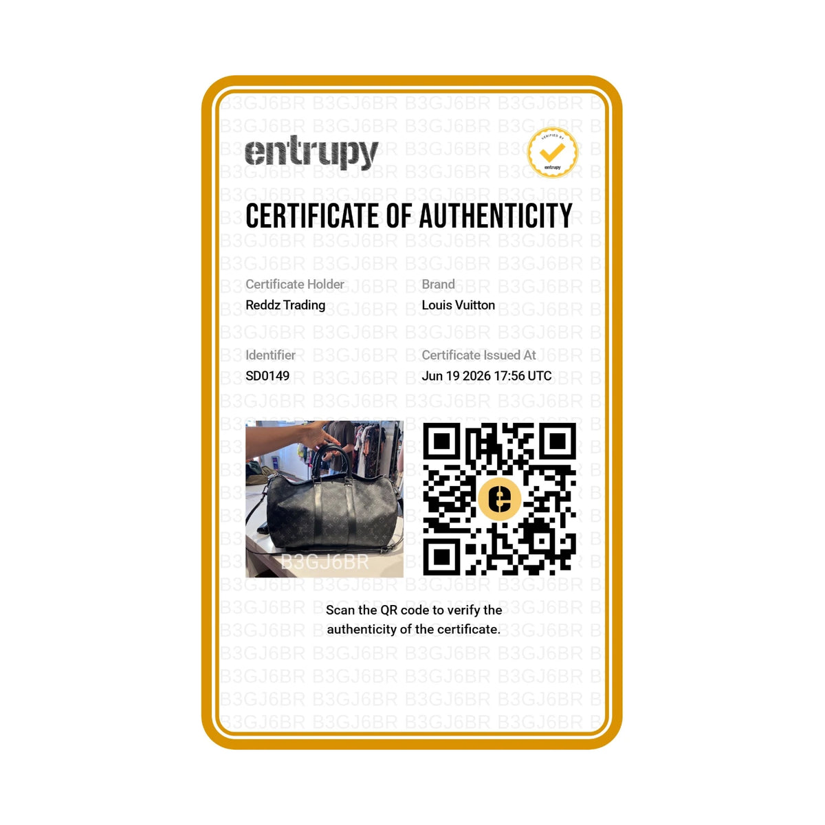 Authentication certificate