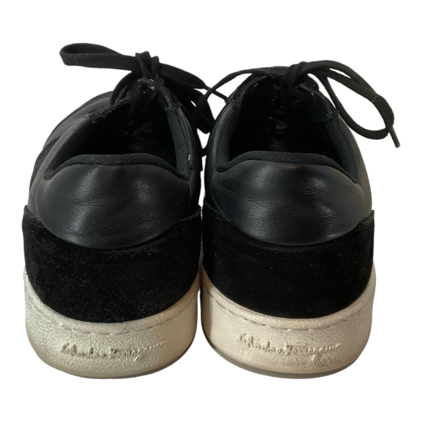 Salvatore Ferragamo Black Suede and Leather Sneakers