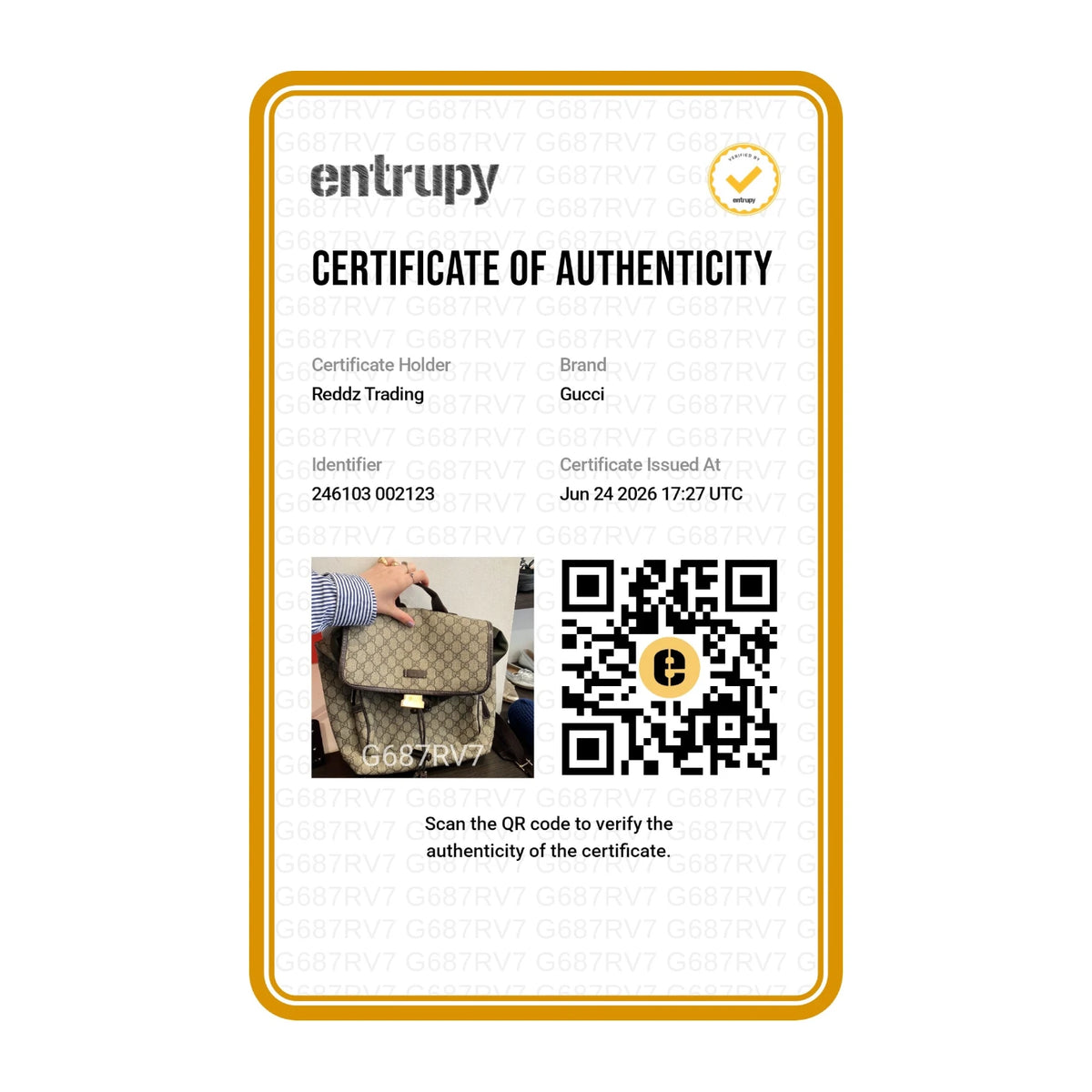 Authentication certificate