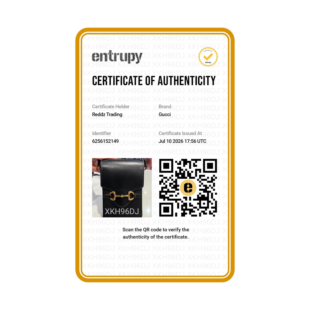 Authentication certificate