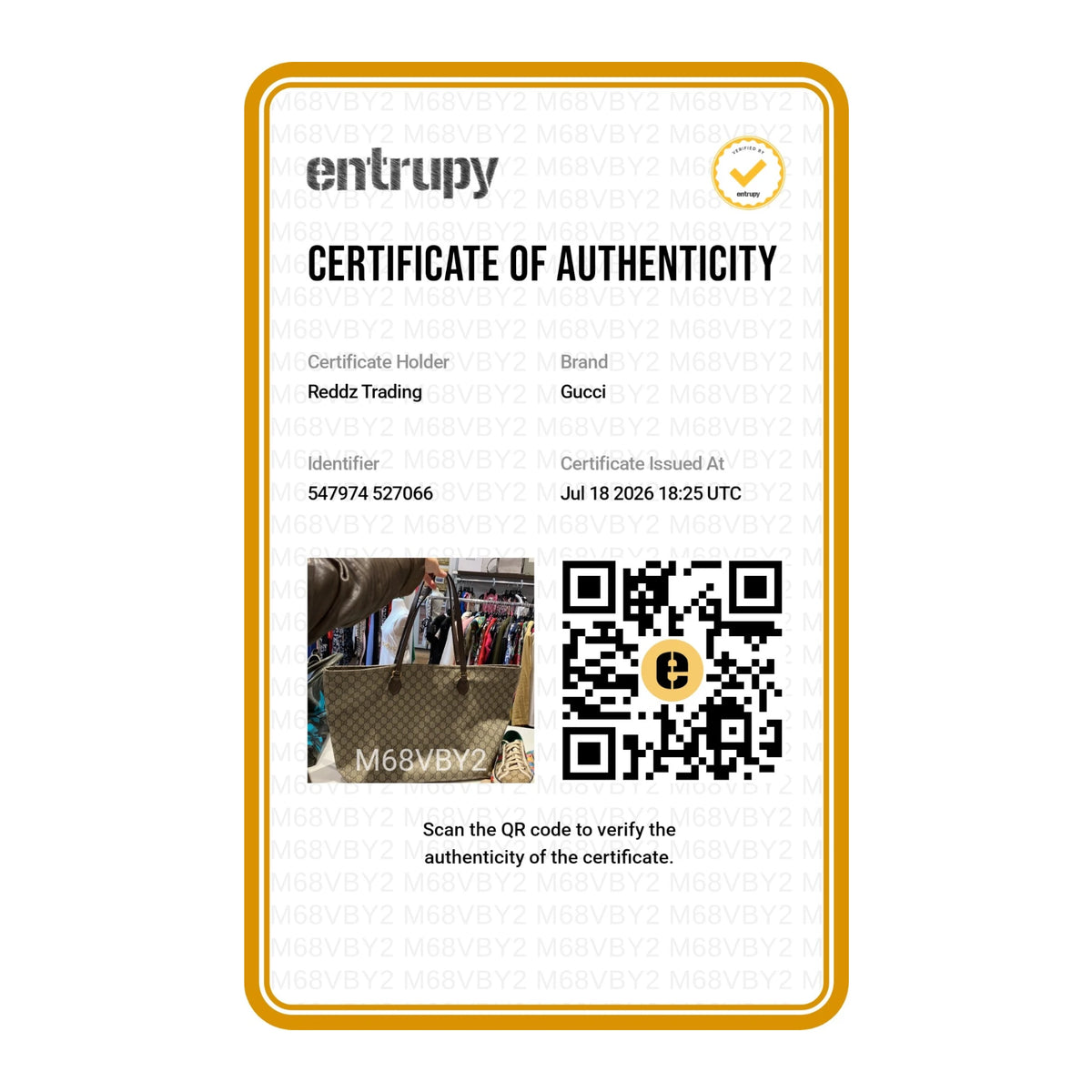 Authentication certificate