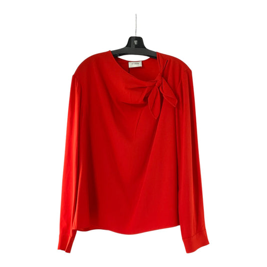 St. John Orange Tie Detail Top