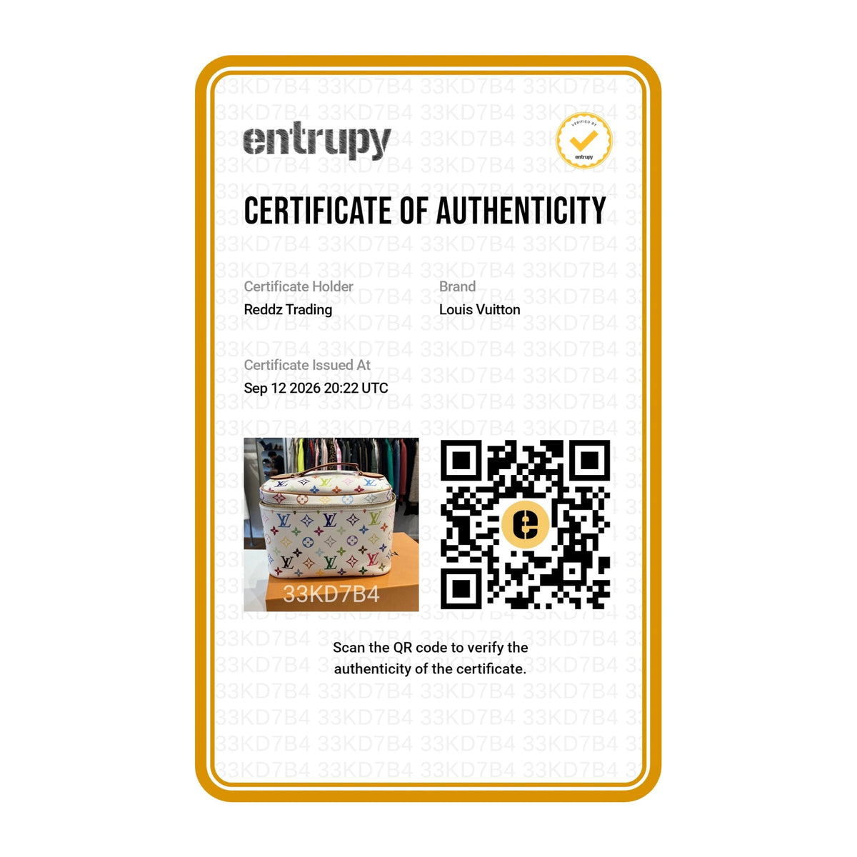Authentication certificate