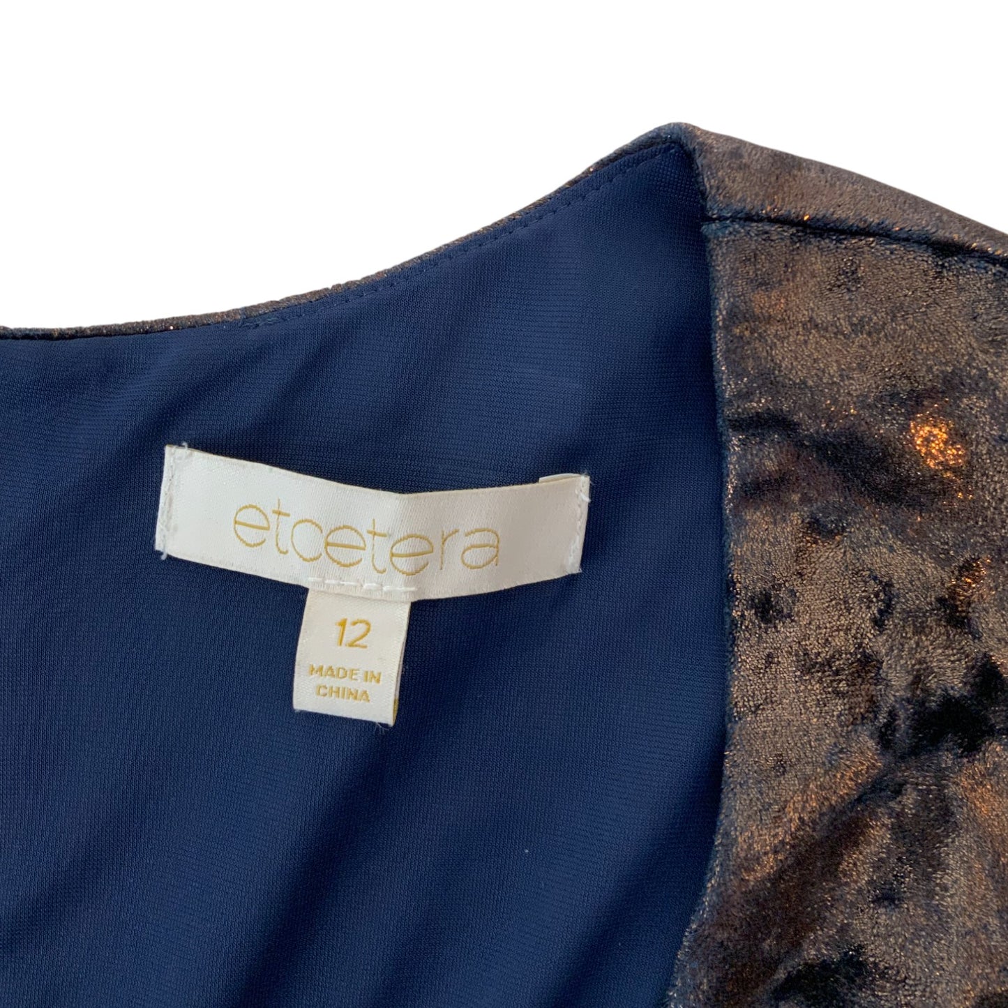 Etcetera Blue and Copper Sheen Dress