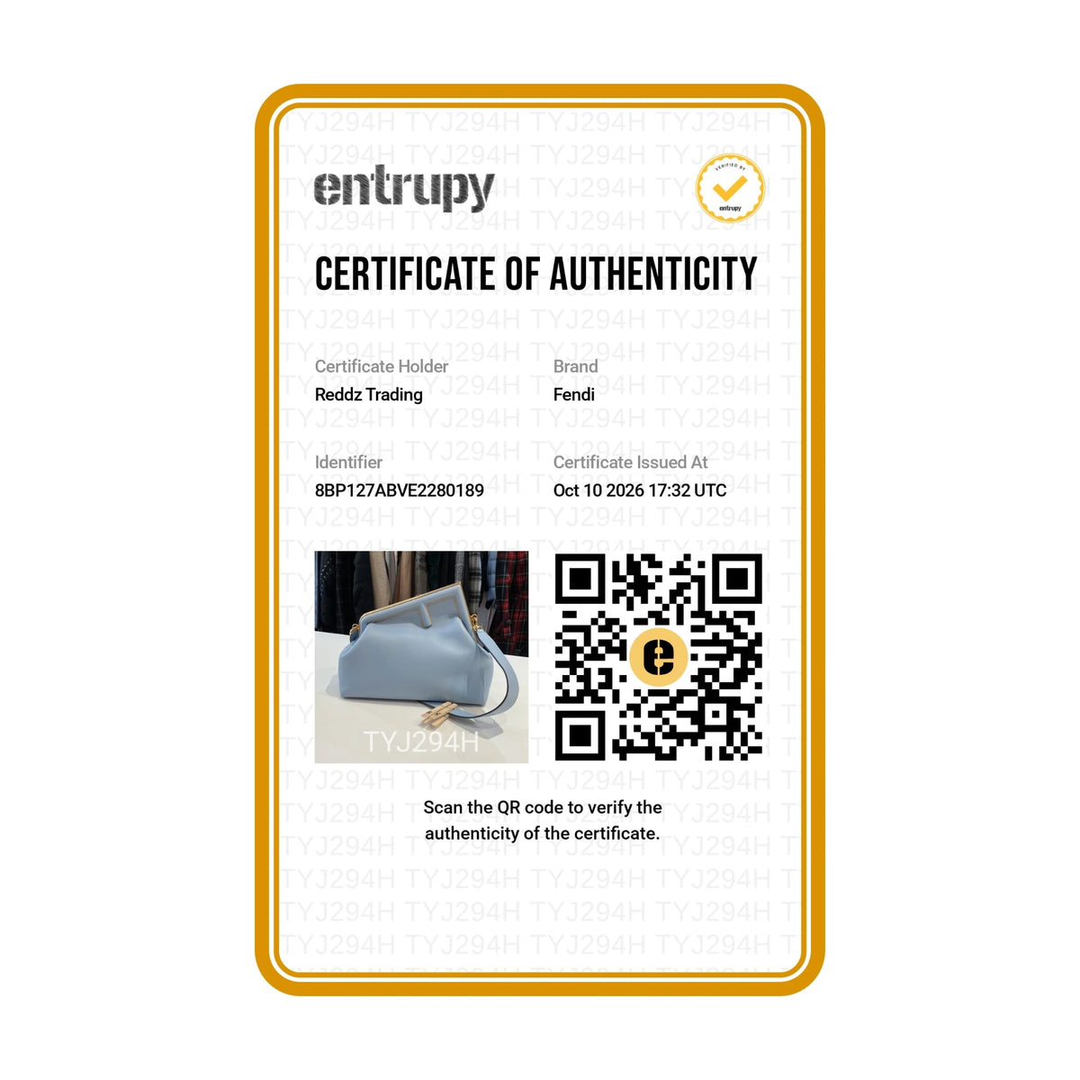 Authentication certificate