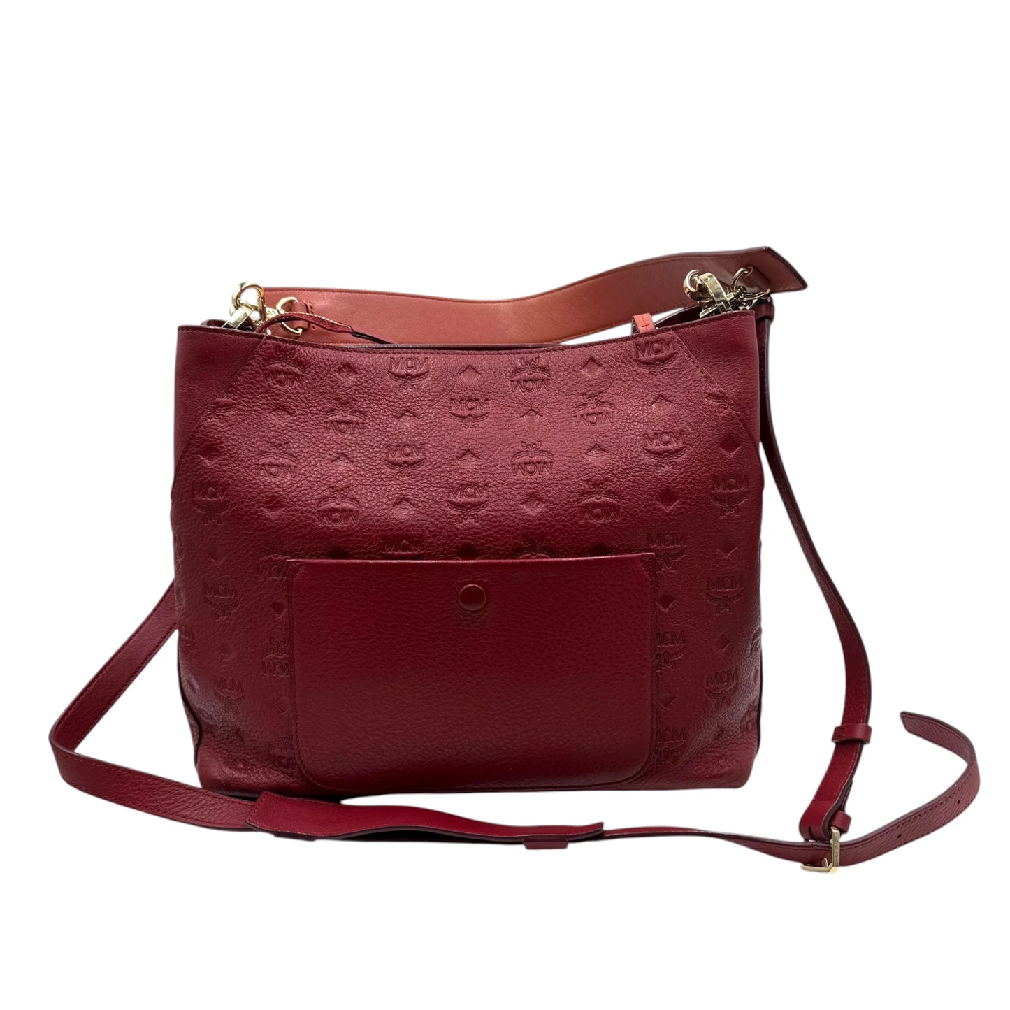 MCM Monogram Burgundy Hobo