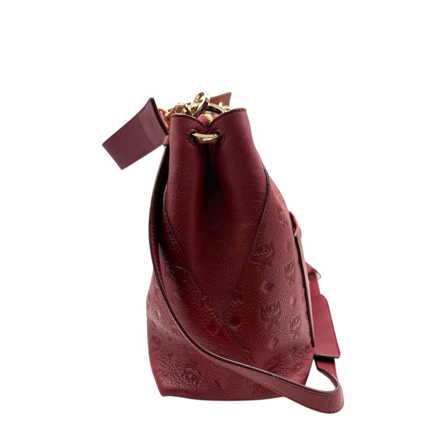 MCM Monogram Burgundy Hobo
