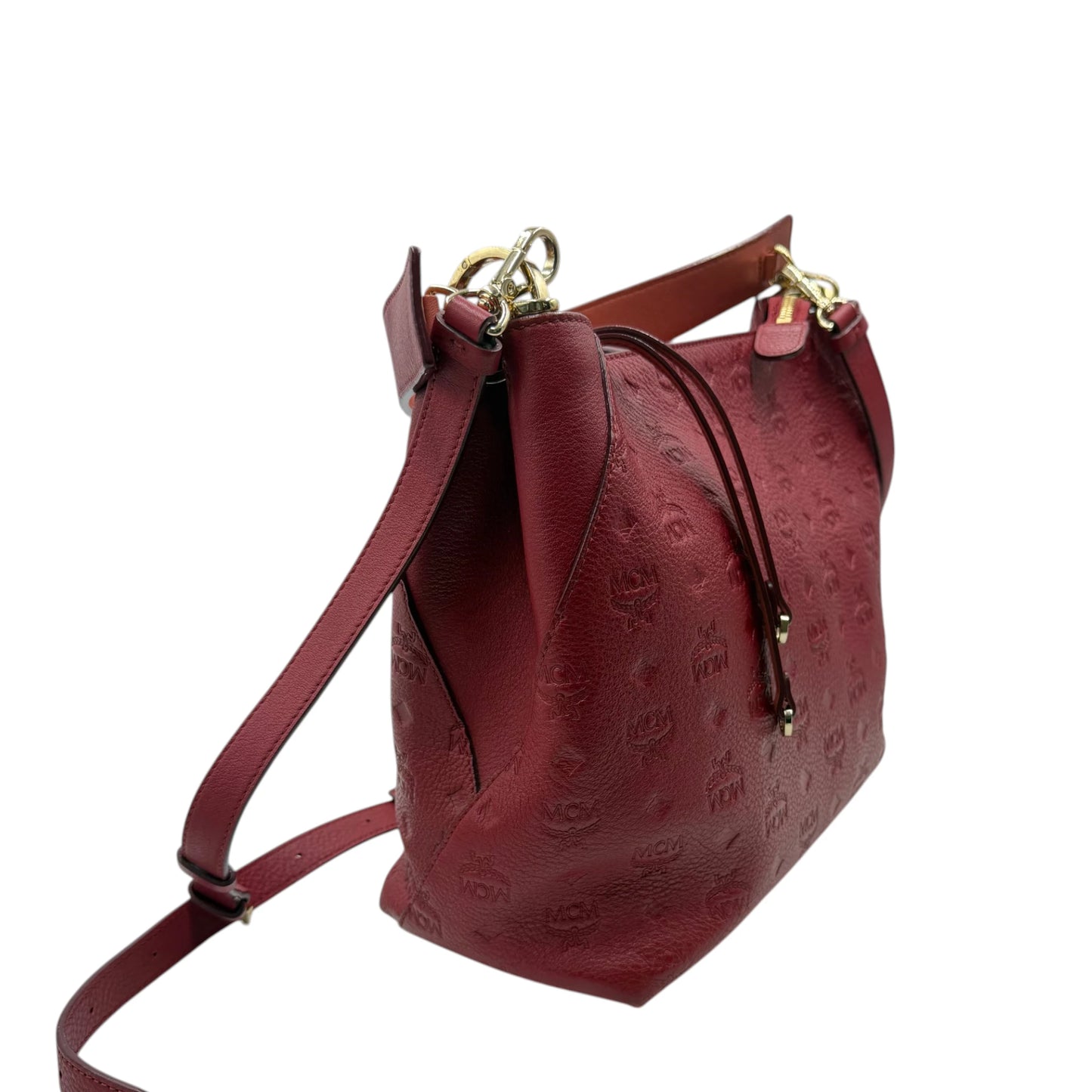 MCM Monogram Burgundy Hobo