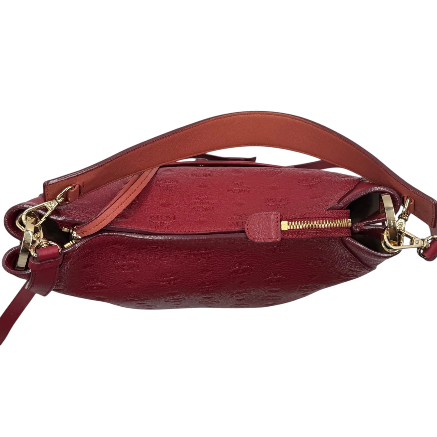 MCM Monogram Burgundy Hobo