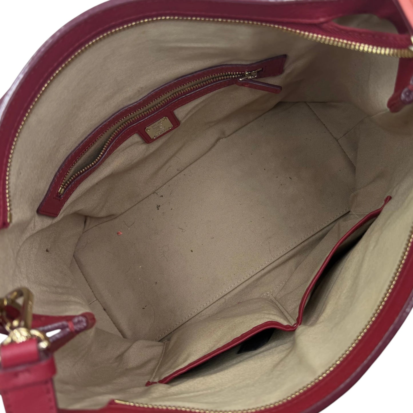 MCM Monogram Burgundy Hobo
