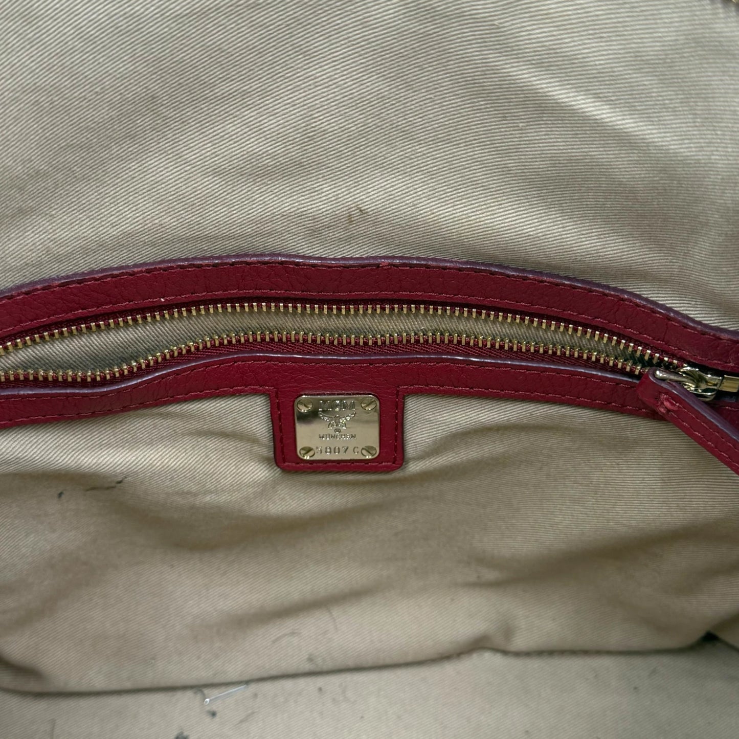 MCM Monogram Burgundy Hobo