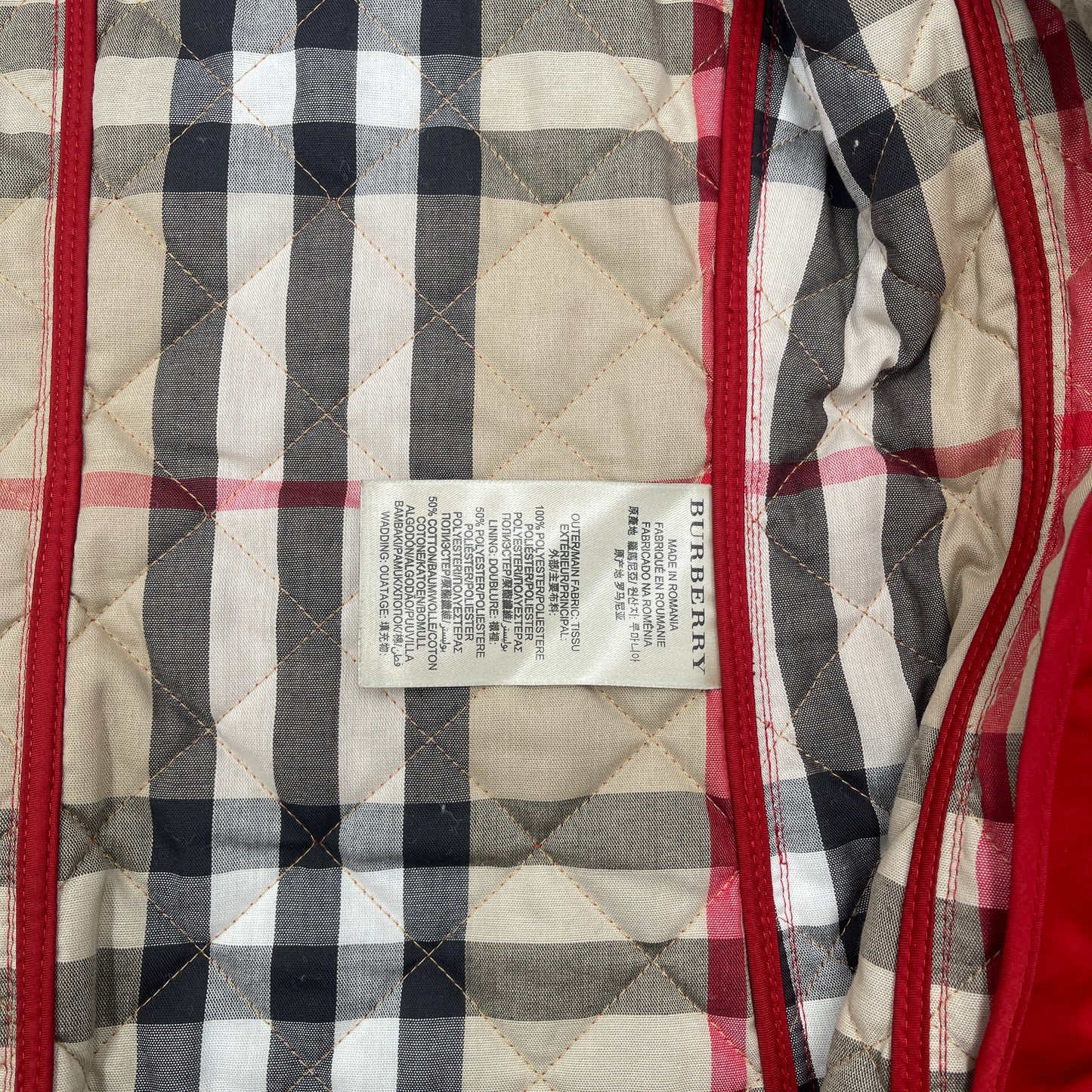 Burberry Brit Quilted Red Jacket