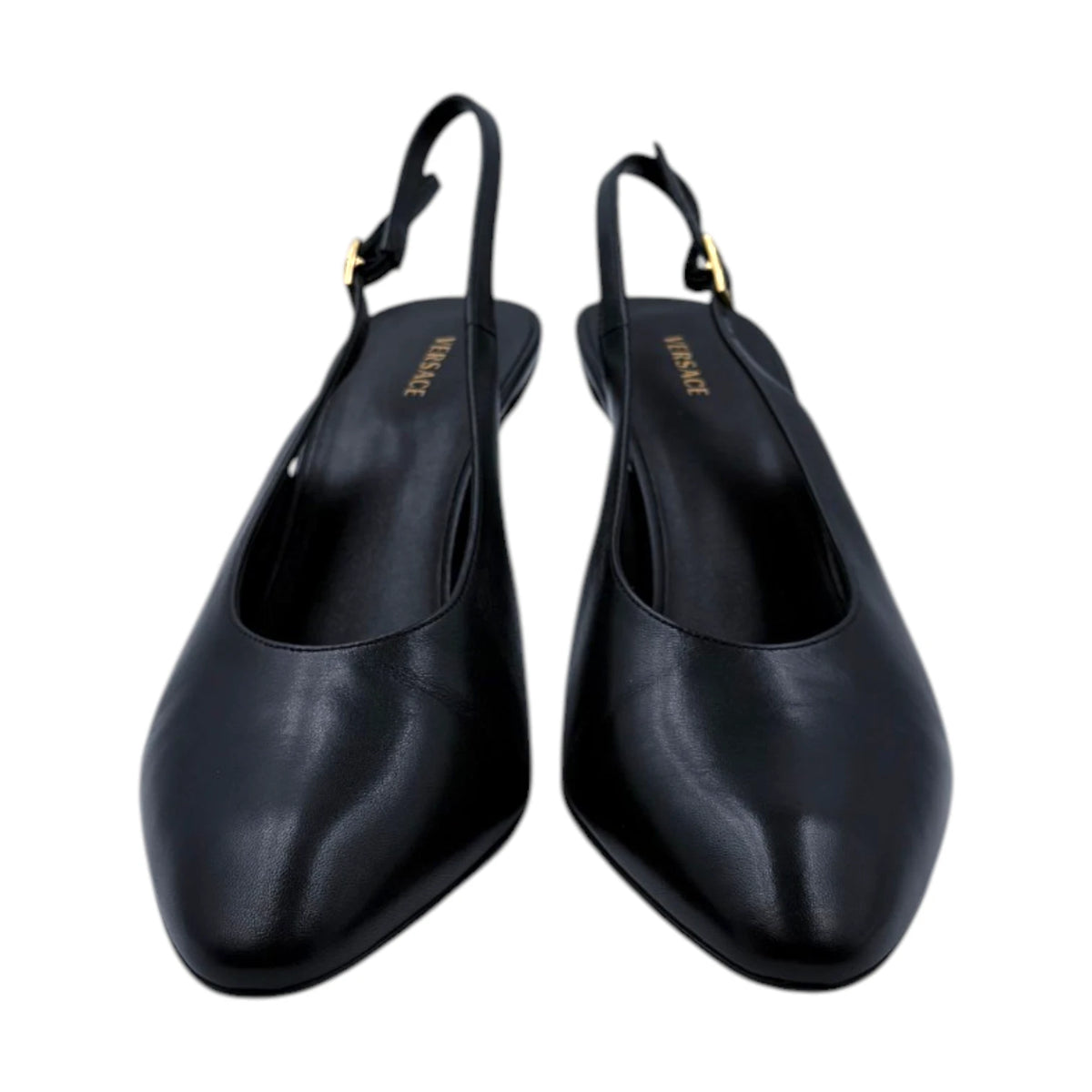Versace Nyx Leather Slingbacks 80 mm
