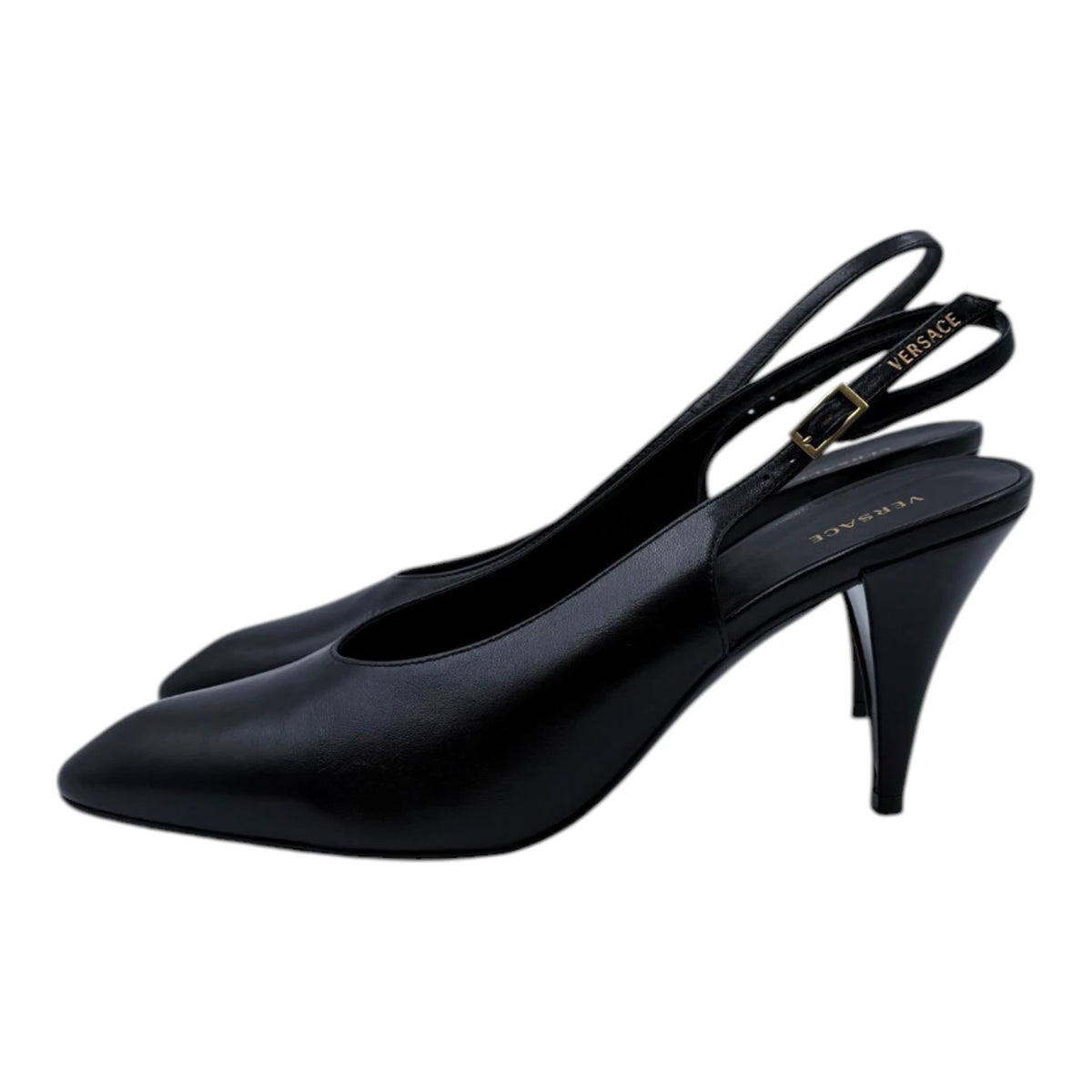 Versace Nyx Leather Slingbacks 80 mm