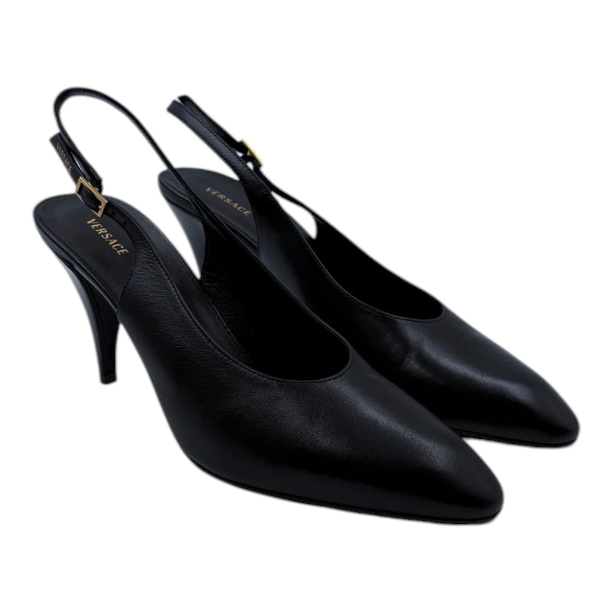 Versace Nyx Leather Slingbacks 80 mm