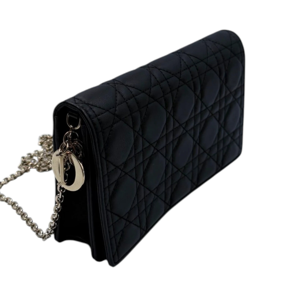 Christian Dior Black Cannage Lady Dior Pouch