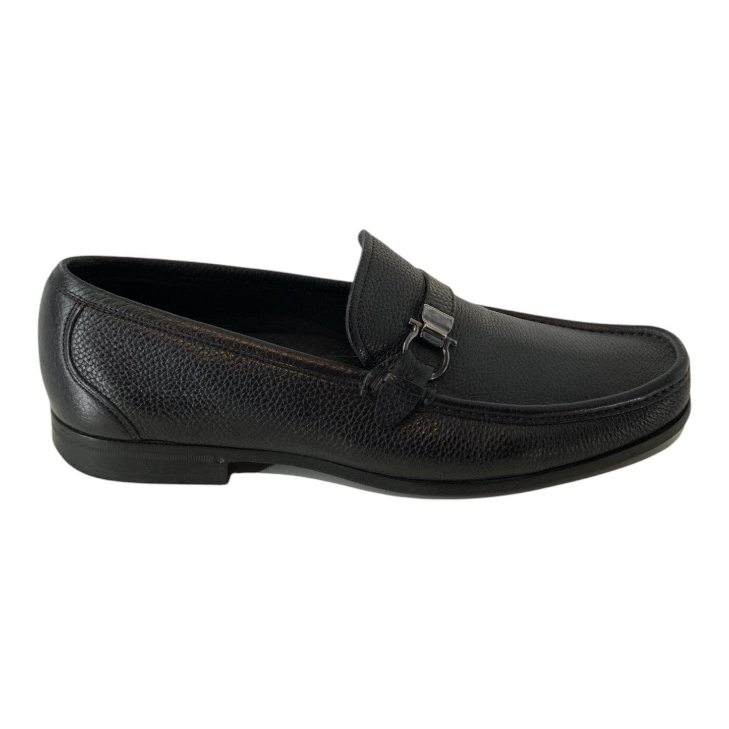 Salvatore Ferragamo Pebbled Leather Gancini Bit Loafer