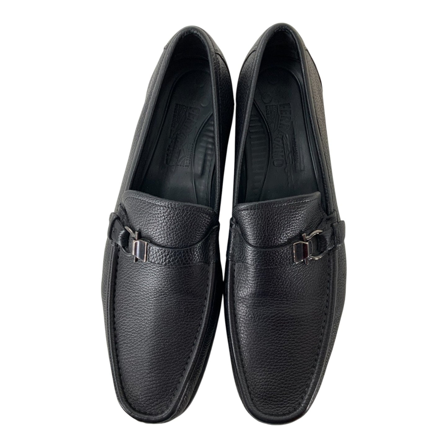 Salvatore Ferragamo Pebbled Leather Gancini Bit Loafer