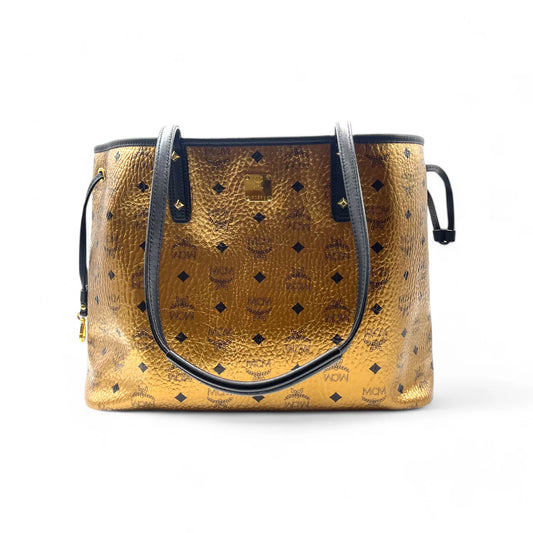 MCM Gold Metallic Visetos Tote