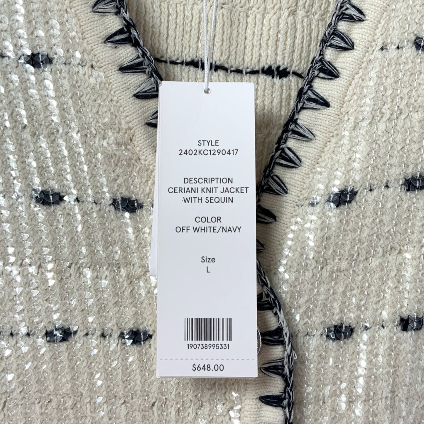 Veronica Beard Ceriani Knit Jacket with Sequin