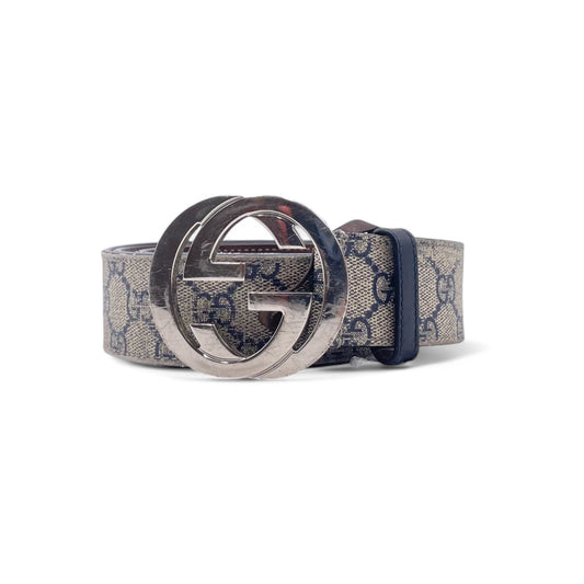 Gucci Silver GG-Buckle Belt Men 100