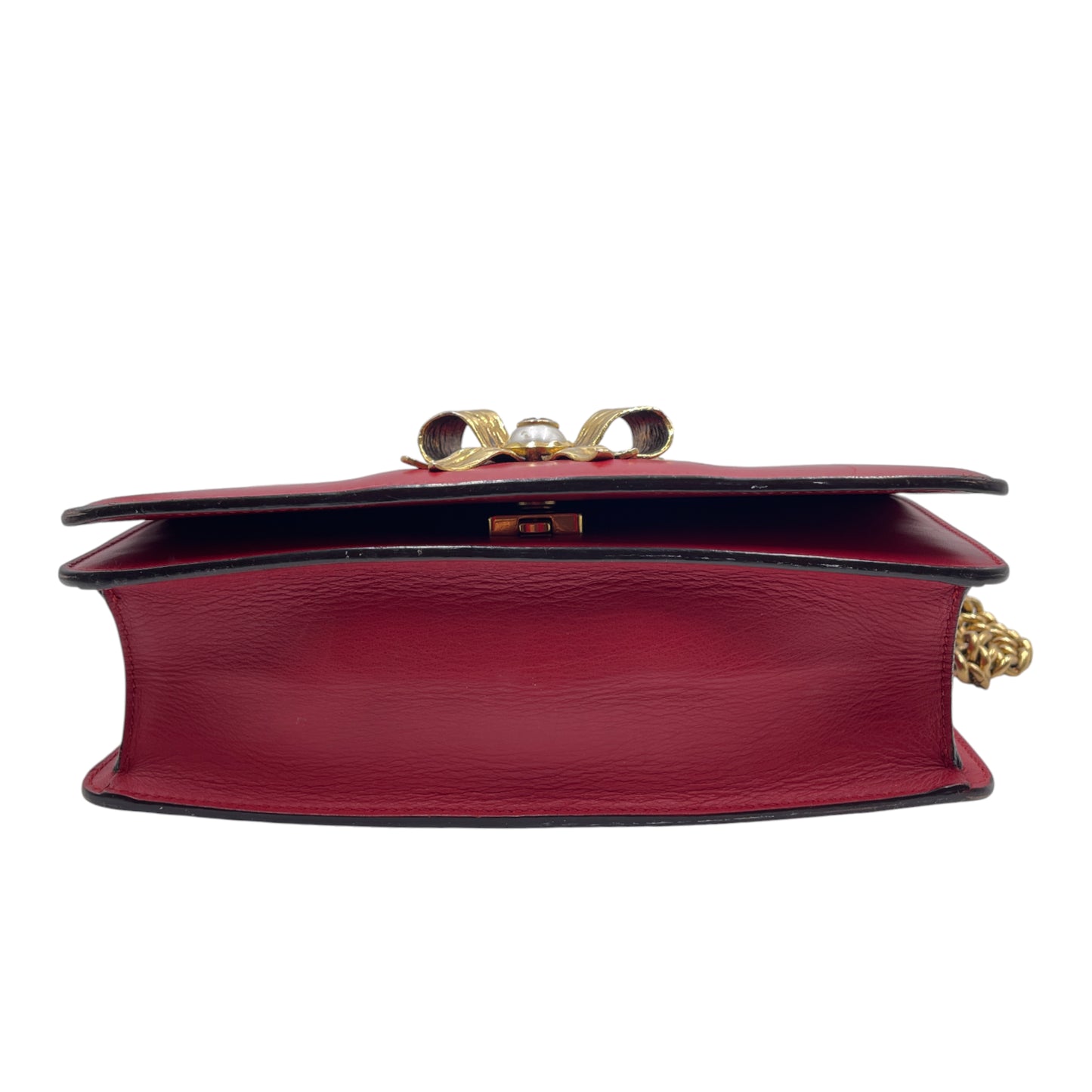 Gucci Peony Red Leather Shoulder Bag