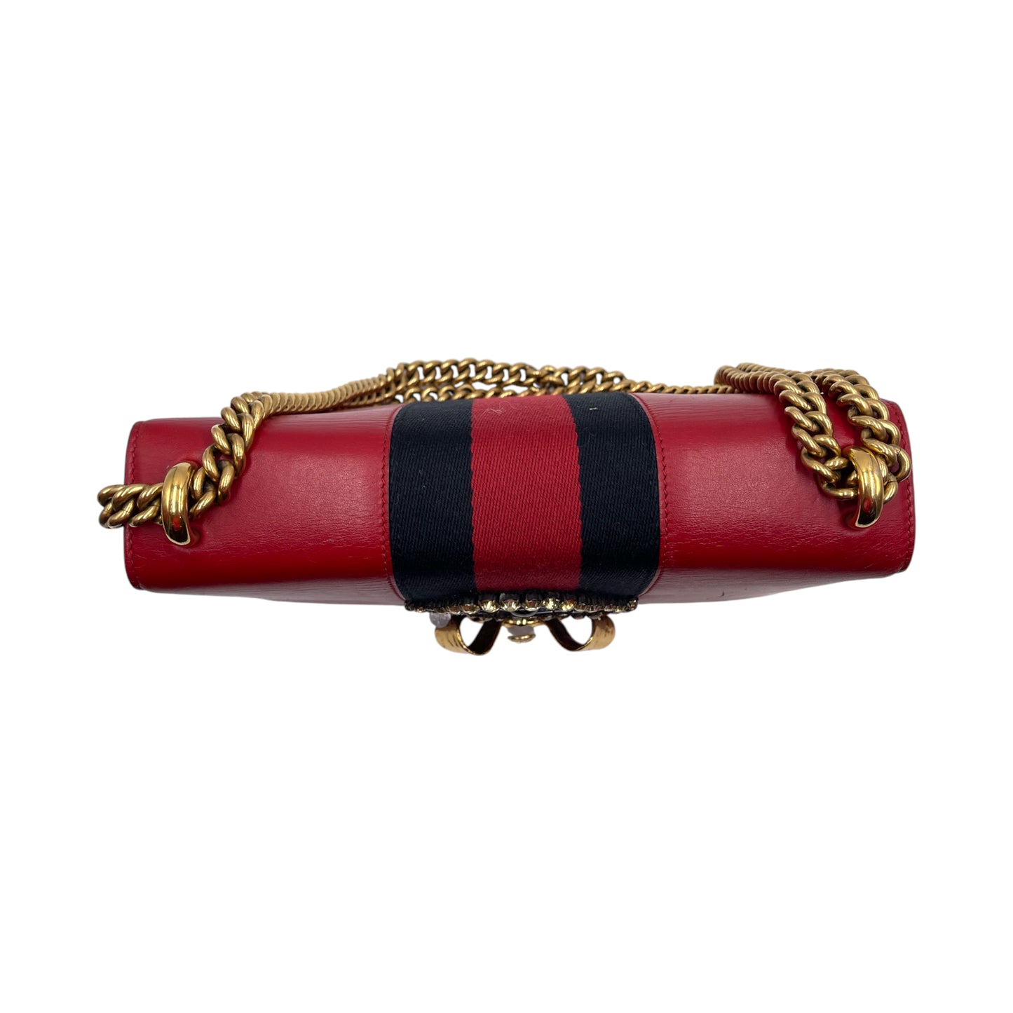 Gucci Peony Red Leather Shoulder Bag